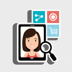 woman whit files isolated icon design, vector illustration  graphic 