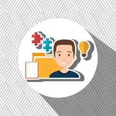 man with files isolated icon design, vector illustration  graphic 