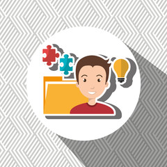 man with files isolated icon design, vector illustration  graphic 