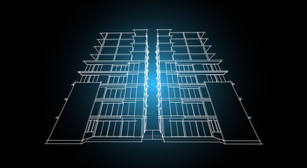 architecture abstract, 3d illustration 