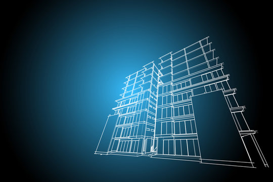 architecture abstract, 3d illustration 