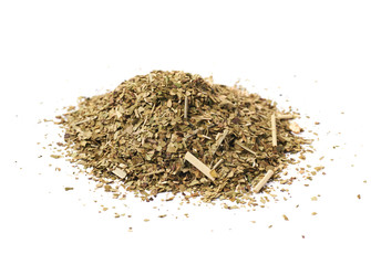 Pile of dry mate tea isolated