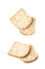 Sliced white bread loaf isolated