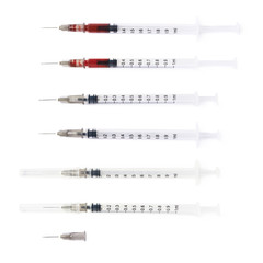 Medical syringe isolated