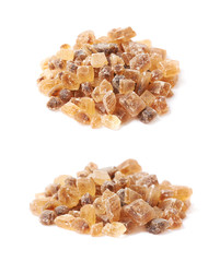 Pile of brown rock sugar crystals