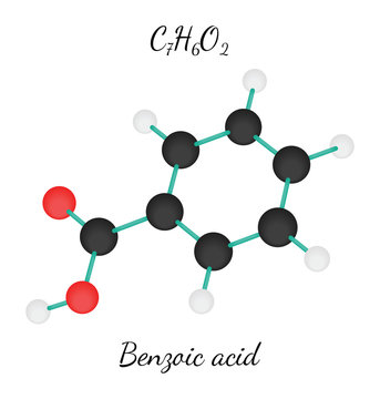 C7H6O2 Benzoic Acid Molecule