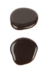Round puddle of hot chocolate isolated