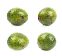 Spotted ripe avocado fruit isolated
