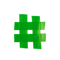 Obraz premium Hashtag symbol made of insulating tape