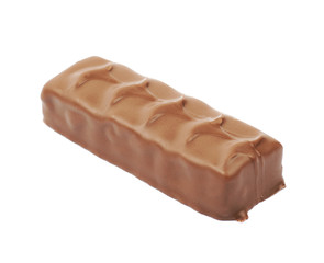 Caramel chocolate bar isolated