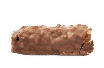 Caramel chocolate bar isolated