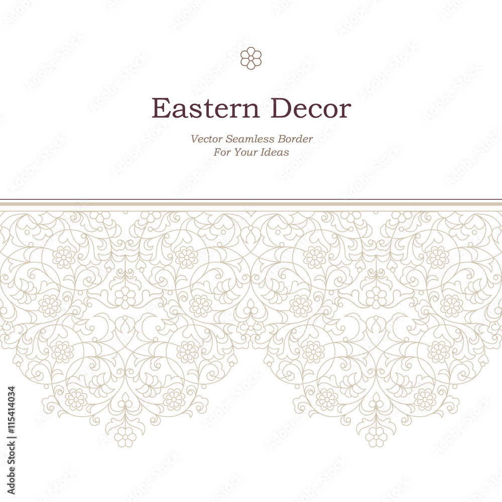 Wall mural Vector seamless border in Eastern style.