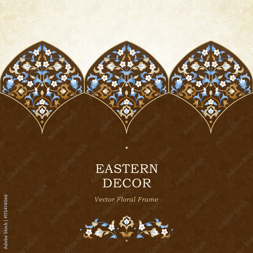 Wall mural vector seamless border in eastern style.