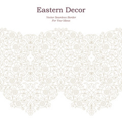 Vector seamless border in Eastern style.