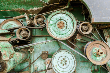 Gearing in the old combine harvester