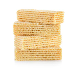 wafer dessert on white background
