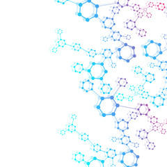 Structure molecule and communication Dna, atom, neurons. Science concept for your design. Connected lines with dots. Medical, technology, chemistry, science background. Vector illustration.