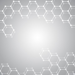 Structure molecule and communication Dna, atom, neurons. Science concept for your design. Connected lines with dots. Medical, technology, chemistry, science background. Vector illustration.