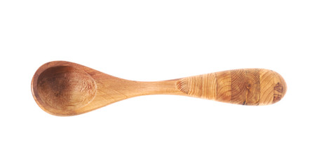 Wooden serving spoon isolated