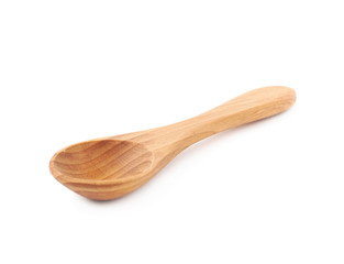 Wooden serving spoon isolated