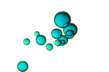 Blue water bubbles