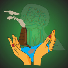 abstract vector illustration of the health of the planet earth