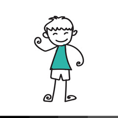 kid cartoon doodle hand drawing Illustration design
