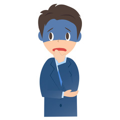 体調の悪いビジネスマン、男性会社員のイラスト素材