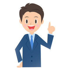 説明するビジネスマン、男性会社員のイラスト素材