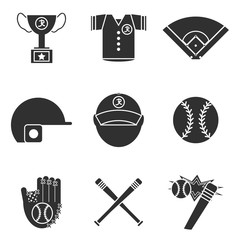 Baseball icons set