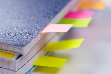 Business diary with a colored tabs