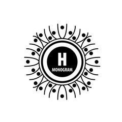 monogram vector in frame