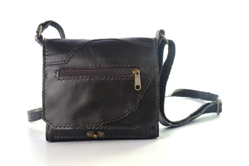 hand made Leather shoulder bags isolated on white background