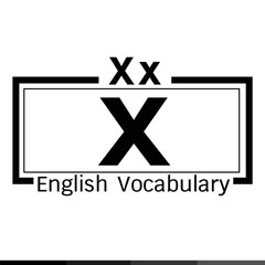 X english word vocabulary illustration design