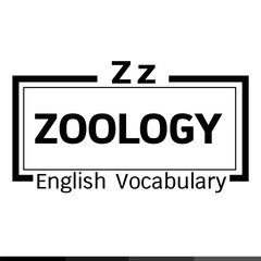 ZOOLOGY english word vocabulary illustration design