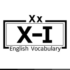 X-I english word vocabulary illustration design