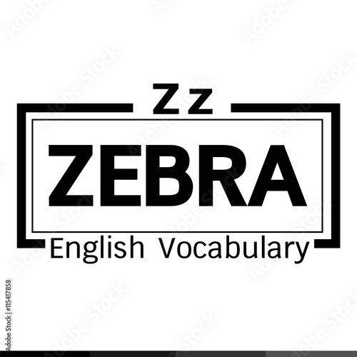 "ZEBRA english word vocabulary illustration design" Stock image and