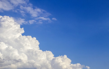 Blue sky with white clouds background. Copy space for text or image