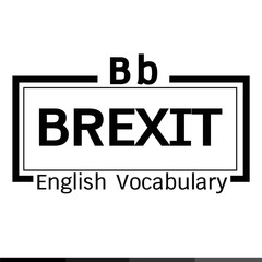 BREXIT english word vocabulary illustration design