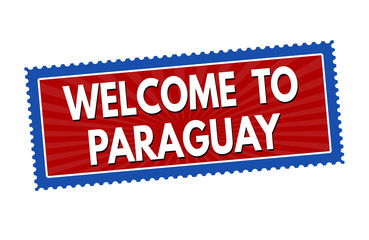 Welcome to Paraguay sticker or stamp