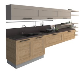 3D Illustration Kitchen Furniture