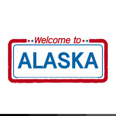 Welcome to ALASKA of US State illustration design