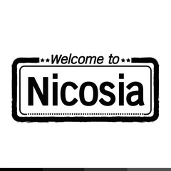 Obraz premium Welcome to Nicosia city illustration design