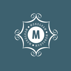 monogram vector in frame