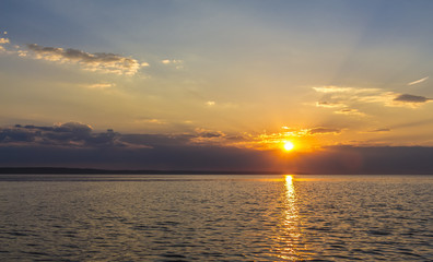 Evening sunset on the lake