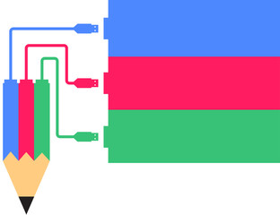 Education themed pencil infographic design