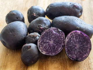 Blue potatoes fresh from the garden