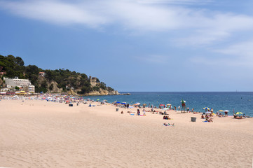 Fototapeta na wymiar Beach of Lloret de Mar, Costa Brava, Girona province,Spain