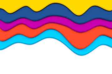 colorful waves with place for text 3D illustration