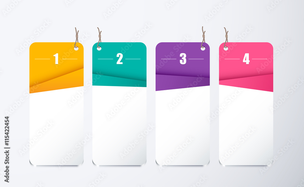 Poster infographic label with 4 color and icon. included sample text. v